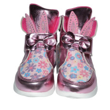 Демісезонні черевики з вушками для дівчинки, зайченя 22 розмір, шкіряна устілка, супінатор, 101-74-812