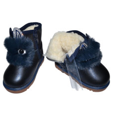 Теплі уггі з вушками і очками 28 розмір, чобітки для дівчинки, 102-90-52