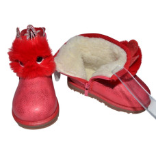 Теплі уггі з вушками і очками 24,25 розмір, чобітки для дівчинки, 102-905-12