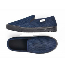 Летние мужские слипоны, мокасины с сеткой, синие и темно-серые 41 размер, Z4-108-79-41