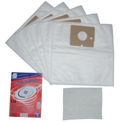 Мешки пылесборники L-07 C-III для пылесосов LG, микроволокно, Слон, 5 шт, 801-L07-3