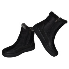 Жіночі зимові черевики, дутики на блискавці 39 розмір, напівчобітки на танкетці, Україна, 102-227-6101