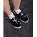 Жіночі мокасини , Чорні на білій підошві/велюр 36,39,40,41,42 розмір, 1-63058