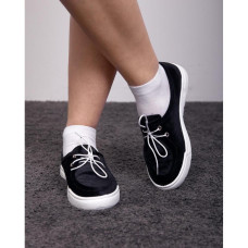 Жіночі мокасини , Чорні на білій підошві/велюр 36,39,40,41 розмір, 1-63058