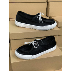 Жіночі мокасини , Чорні на білій підошві/велюр 36,39,40,41 розмір, 1-63058