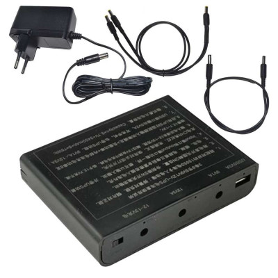 Бесперебойник для роутера, Mini UPS 18000 mAh, 5В/9В/12В, полный комплект, мини ИБП, мини УПС, 150-64300