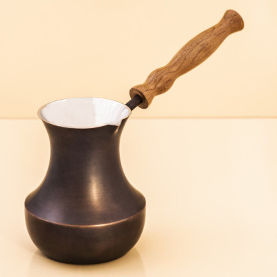 Медная турка Мечта 500 мл. ZH джезва Патина Ручка дерево, 170-65264