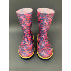 Дитячі гумові чоботи Сердечка рожеві на синьому 24 розмір, 1-66398