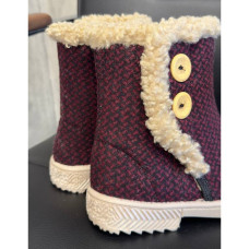 Бурки валянки жіночі , бордо Тедді 37,38,39,40,41,42 розмір, 1-66435