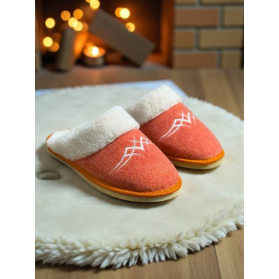 Тапочки домашні жіночі войлочні кімнатні коралові 36,37,38,39,40,41,42 размер, 1-66443