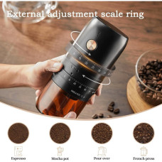 Електрична кавомолка KLT KE77B з металевими жорнами та зовнішнім налаштуванням помелу, 172-66492