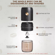 Електрична кавомолка KLT KE77B з металевими жорнами та зовнішнім налаштуванням помелу, 172-66492