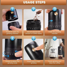 Електрична кавомолка KLT KE77B з металевими жорнами та зовнішнім налаштуванням помелу, 172-66492