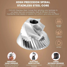 Електрична кавомолка KLT KE77B з металевими жорнами та зовнішнім налаштуванням помелу, 172-66492