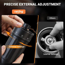 Ручная кофемолка CLITON KM56B с металлическими жерновами и внешней настройкой, 172-66493