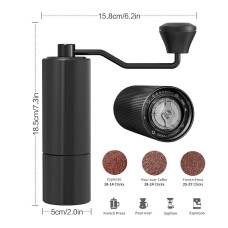 Ручна кавомолка JOQINEER Сталеві жорна з чохлом Rose Gold, 172-66494 Ручна кавомолка JOQINEER Сталеві жорна з чохлом Rose Gold, 172-66494