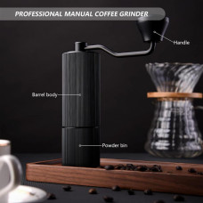 Ручна кавомолка JOQINEER Сталеві жорна з чохлом Rose Gold, 172-66494 Ручна кавомолка JOQINEER Сталеві жорна з чохлом Rose Gold, 172-66494