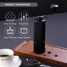 Ручна кавомолка JOQINEER Сталеві жорна з чохлом Rose Gold, 172-66494 Ручна кавомолка JOQINEER Сталеві жорна з чохлом Rose Gold, 172-66494