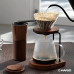 Пуровер Hario V60 02 Walnut стеклянный с деревянной подставкой, 176-66548