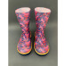 Детские резиновые сапоги Сердечки розовые на синем 23,24 размер, 1-66571