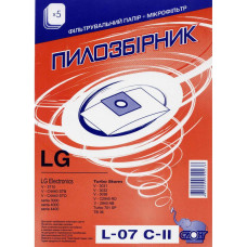 Мешки, пылесборники L-07 C-II для пылесосов LG бумажные, Слон, 5 шт, 801-L07-2