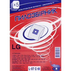 Мішок пилозбірник L-07 C-III для пилососів LG, мікроволокно, Слон, 1 шт, 801-L07-3