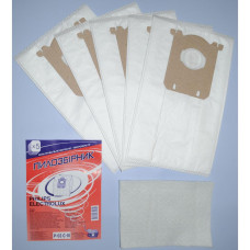 Мешки пылесборники P-03 C-III для пылесосов Philips, Electrolux, S-Bag, микроволокно, Слон, 5 шт, 801-P03-3