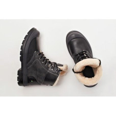 Зимові теплі черевики на хутрі 36,37 розмір, чорні черевики, 20-37943
