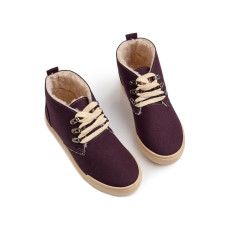 Зимние пурпурные ботинки под замшу  размер, цвет баклажан, 20-37944