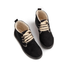 Зимние черные ботинки под замшу  размер, 20-37945