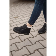 Жіночі чорні утеплені черевики під замшу 36,37,38,39,40,41,42 розмір, 20-37961