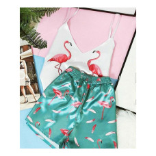 Жіноча шовкова стильна піжама, комплект для сну L розмір міжнародний, домашній літній костюм, 207-20-032