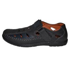 Літні чоловічі мокасини на липучці 40,41,42,43,45 розмір, полегшені туфлі, сандалети, 105-54-622