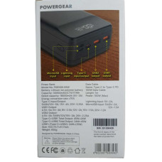 Повербанк Powergear 65W 30000mAh, швидка зарядка PD, QC, 150-64254