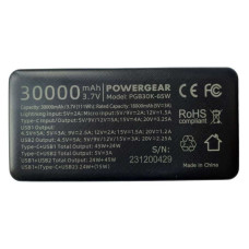 Повербанк Powergear 65W 30000mAh, швидка зарядка PD, QC, 150-64254