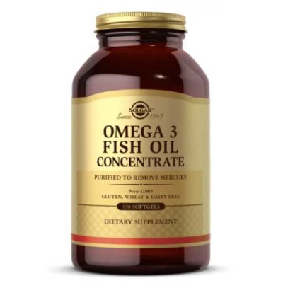 Солгар Омега-3 для серцево-судинної системи, 2000 мг 120 капс. Solgar Omega 3 Fish Oil Conсentrate, 00017-636