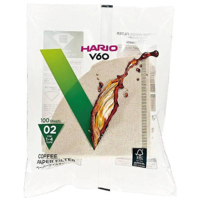 Фільтри Hario 02 100 шт. V60 Натуральні, 171-65382