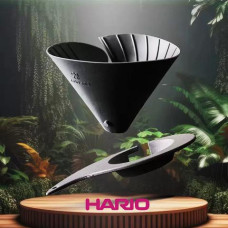 Пуровер Hario V60 Flat Dripper Zebrang 02 Силиконовый складной, 176-65864