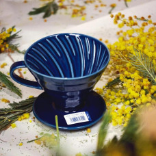 Керамический Пуровер Hario V60 02 Indigo Blue Cиний, 176-65870