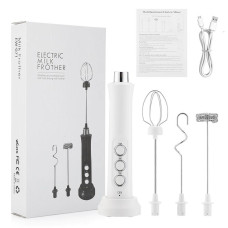 Электрический вспениватель молока Milk Frother 3 в 1 капучинатор с зарядной базой Малиновий, 174-65909