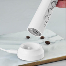 Электрический вспениватель молока Milk Frother 3 в 1 капучинатор с зарядной базой Малиновий, 174-65909