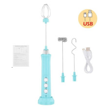 Электрический вспениватель молока Milk Frother 3 в 1 капучинатор с зарядной базой Бирюзовий, 174-65910